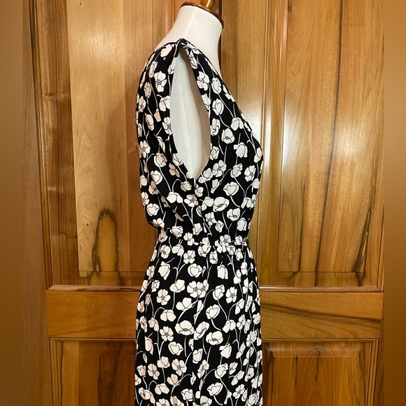 GAP - Floral Printed Black Draped Sleeveless Rayon Maxi Dress - EUC - S - Picture 8 of 12